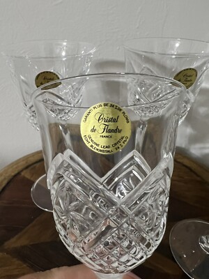 Crystal De Flandre France Genuine Lead Crystal Set Of 4 Glasses | eBay