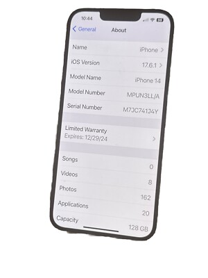 Apple iPhone 14 128GB White Unlocked Smartphone - Excellent