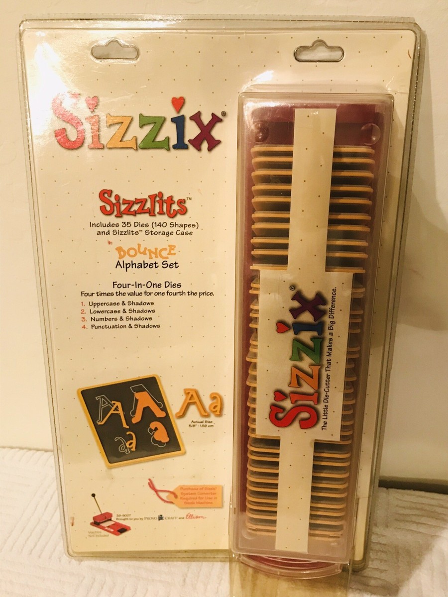 Sizzix Sizzlits Bounce Numbers Alphabet Punctuation Set 35 Dies