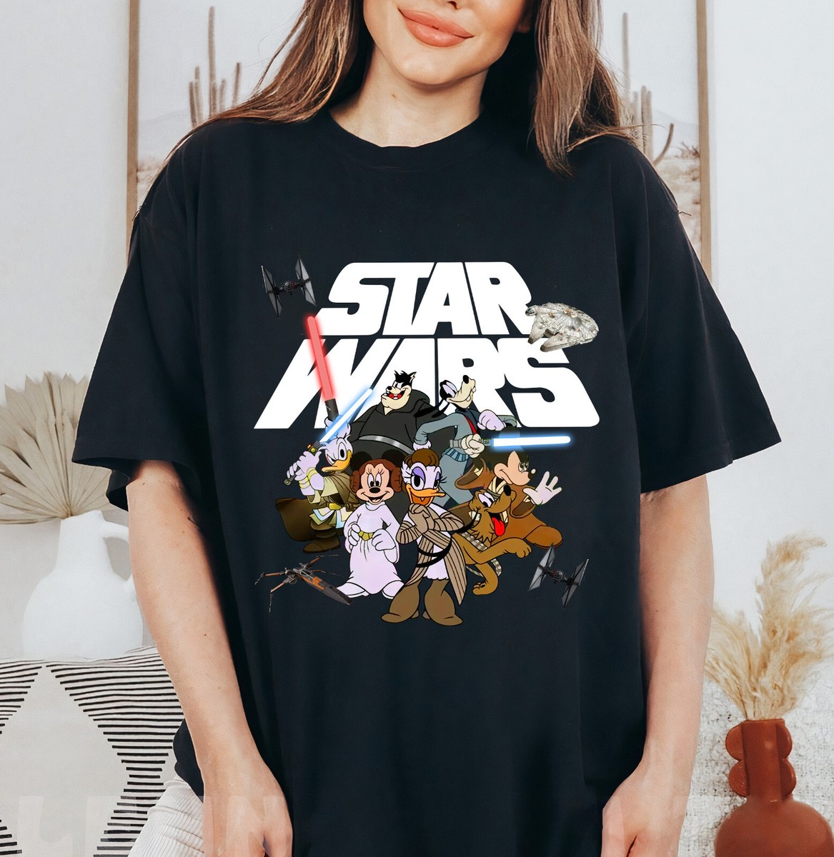 Vintage Disney Star War Mickey And Friends Shirt Unisex Adult Kid