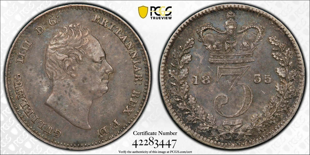 1835 イギリス スリーグレイセス ウィリアム4世 銅貨 PCGS PR67 1835