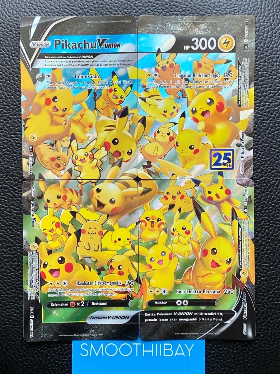 Pikachu V-Union 25th Anniversary Promo Pokemon Card Indonesia