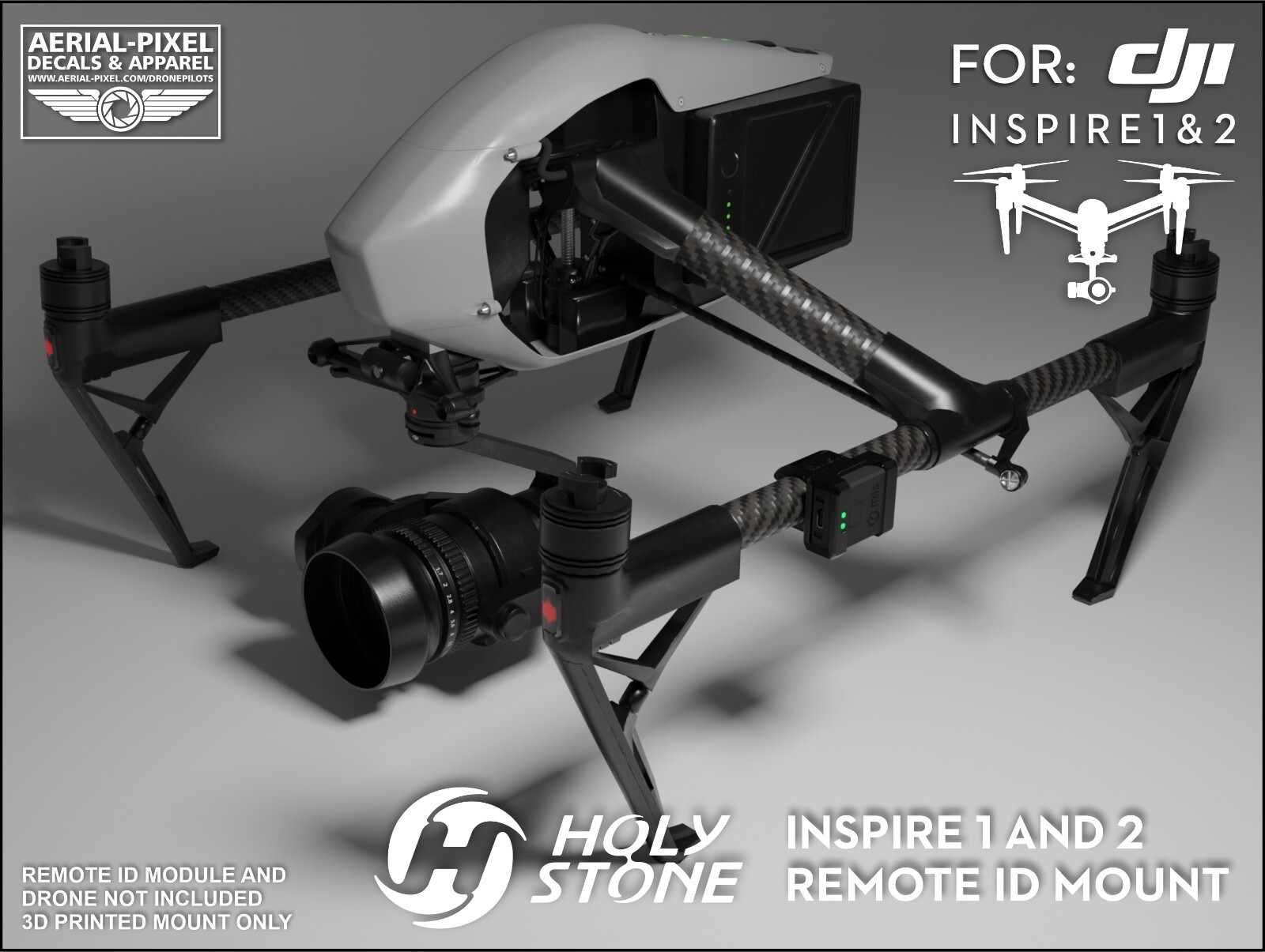 DJI Inspire 1 and 2 Holy Stone Remote ID Module Mount (RID Module