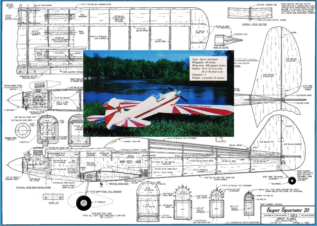 Great Planes Sport Floats 40-60サイズ Great Planes Sport Floats 40