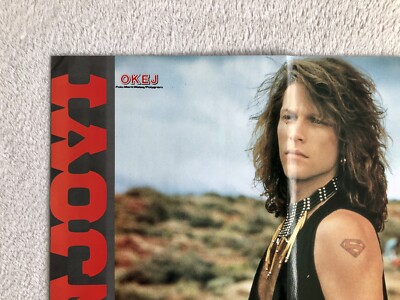JON BON JOVI 1990 Poster Swedish Music Magazine OKEJ 1990s Vintage