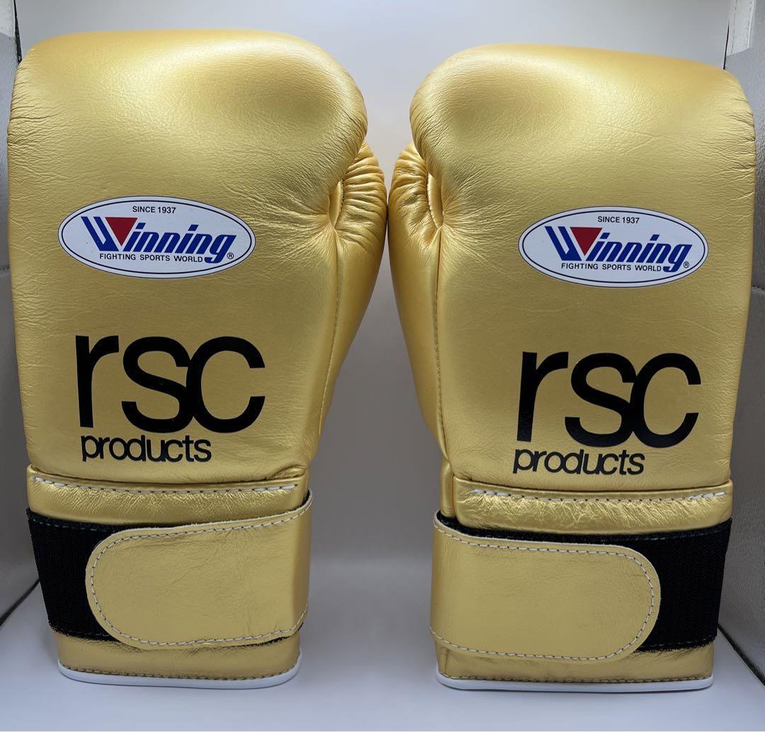 ウイニング ボクシンググローブ 14oz 紐式 黒 ゴールド 新品 Winning
