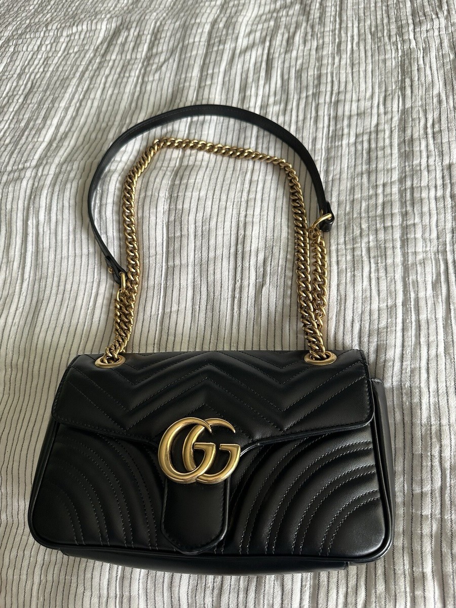 443497 GUCCI GG MARMONT SMALL SHOULDER BAG Black | eBay