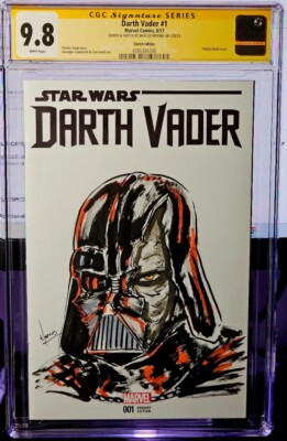 Star Wars Darth Vader #1 Blank Cracked Mask Sketch by Marcos