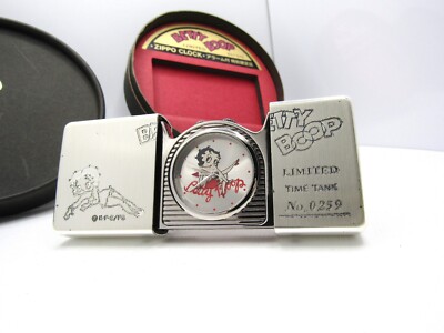 Betty Boop Limited Zippo Time Tank Pocket Clock Watch running 1996