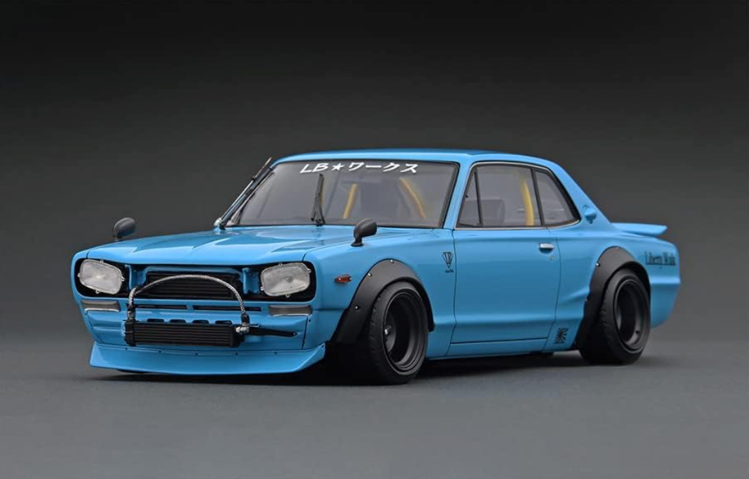 1/18 Ignition model Nissan Hakosuka Liberty walk LB-Work Blue 2627