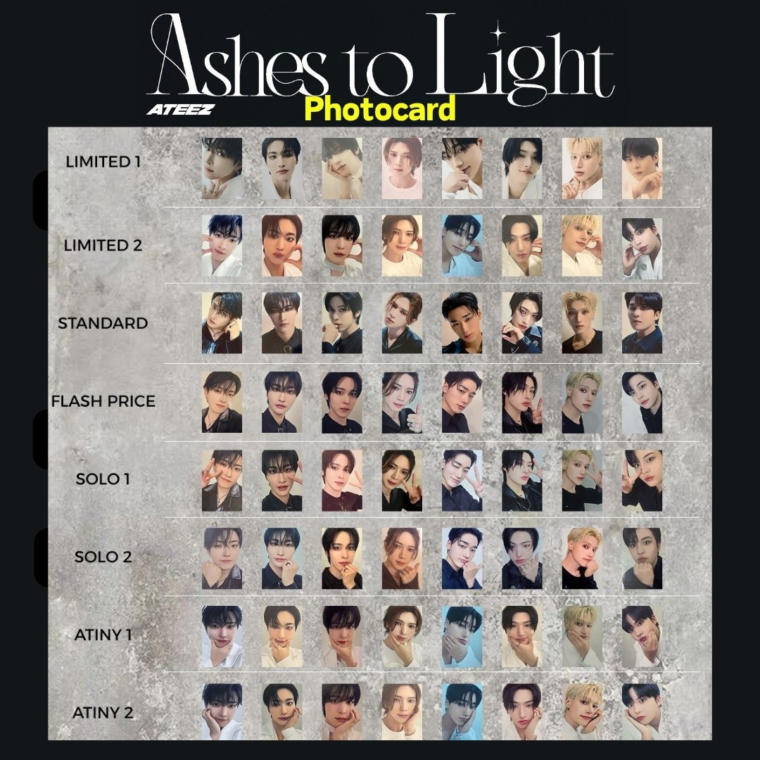 ATEEZ Ashes to Light 良い トレカコンプ ATEEZ Ashes to Light ATINY