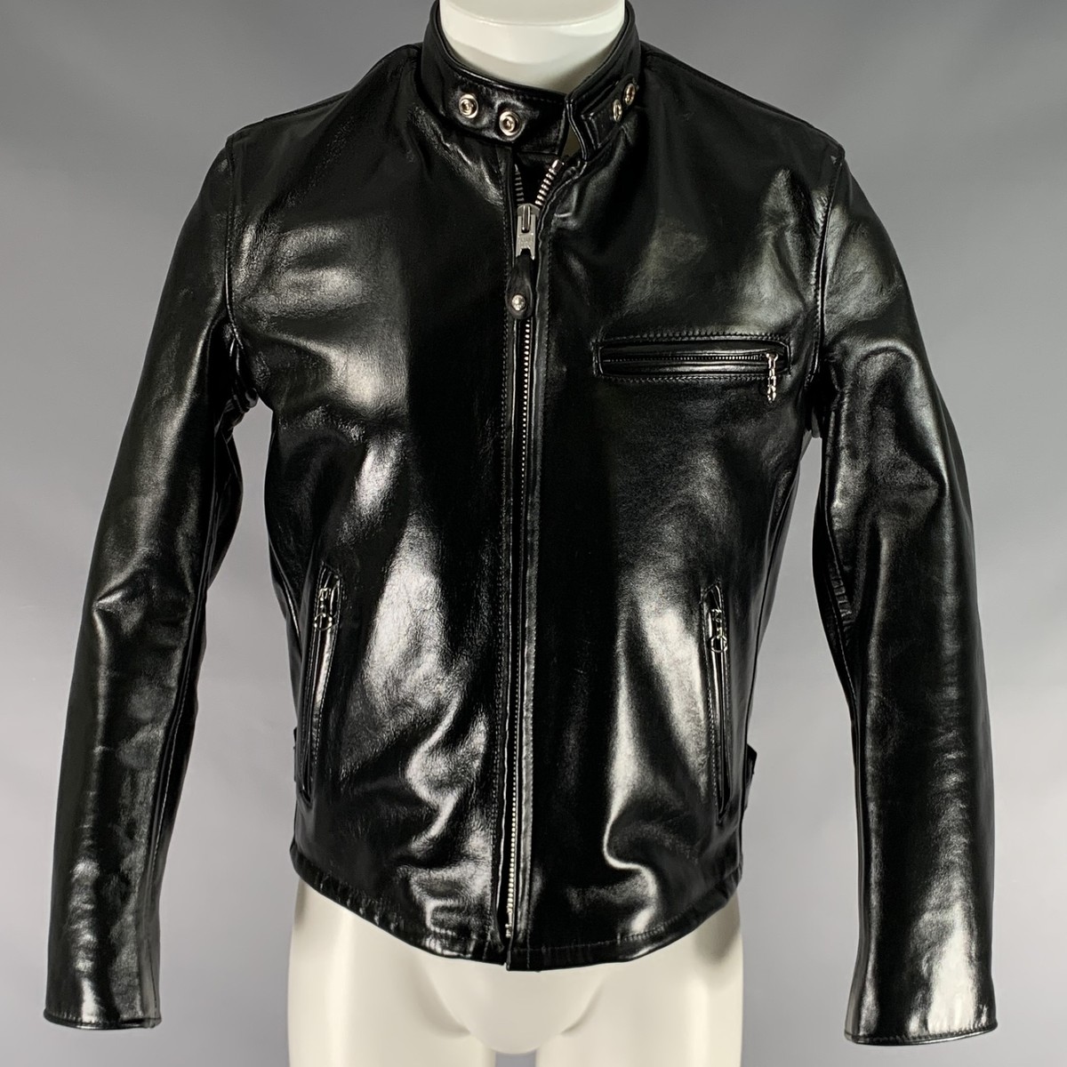 Schott NYC Perfecto ブラックレザー 38