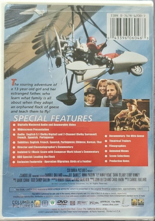 Fly Away Home (DVD) Special Edition Anna Paquin & Jeff Daniels