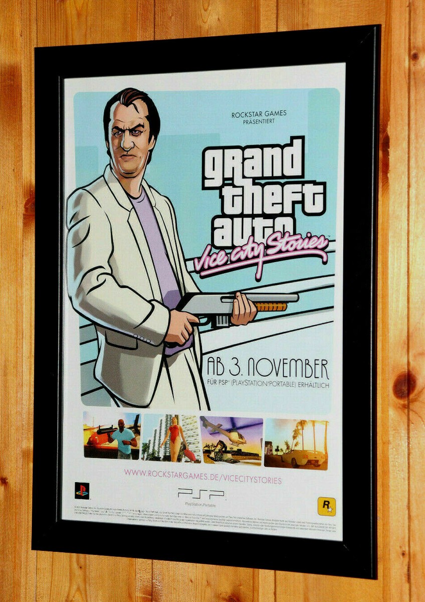 Grand Theft Auto Vice City Stories Rare Small Poster / Old Ad Page