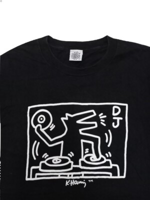 Vintage 90s Keith Haring DJ Dog Pop Shop Tshirt Made in USA | eBay