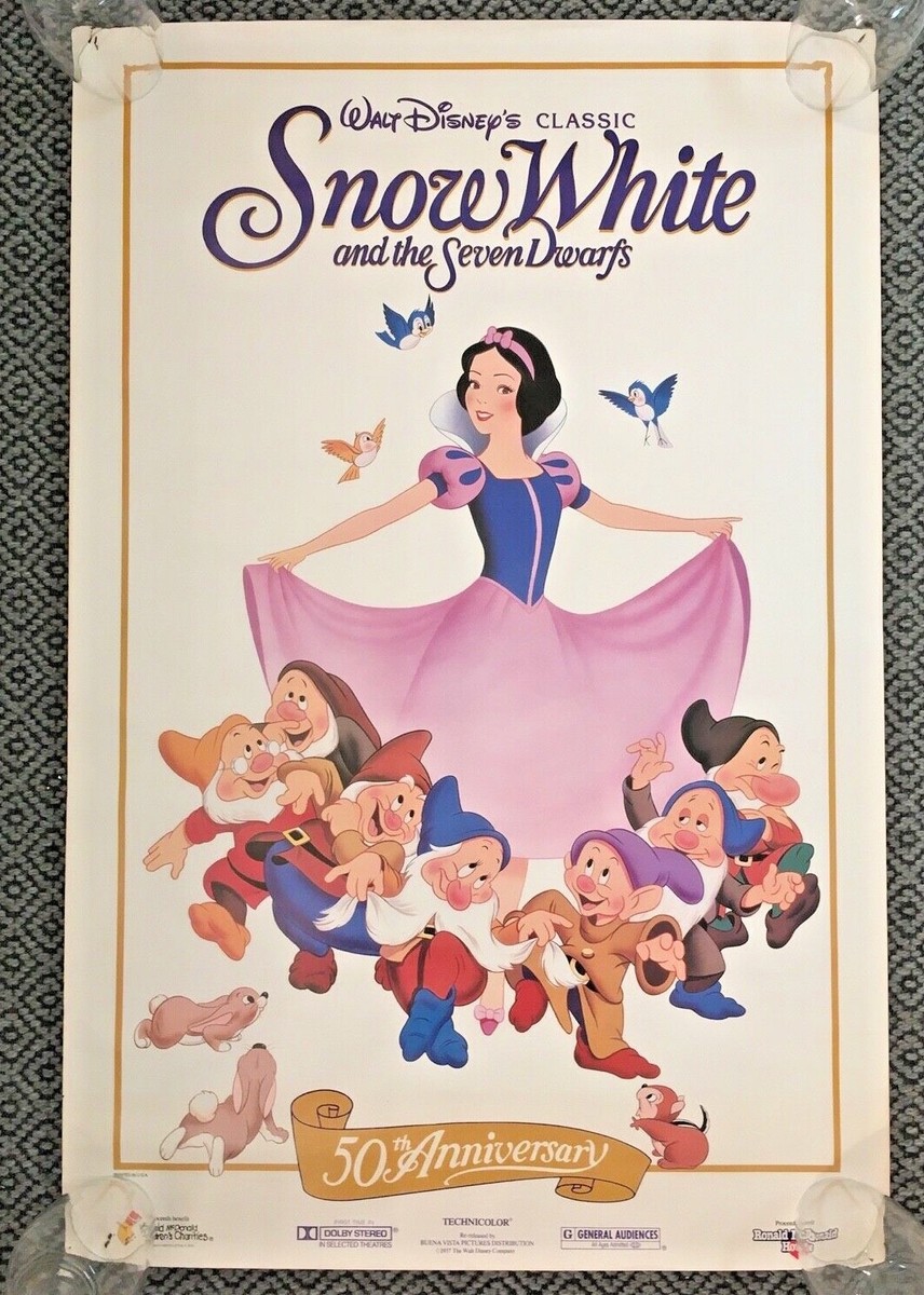 Walt Disney's Snow White and Seven Dwarfs 50th Anniversary Poster