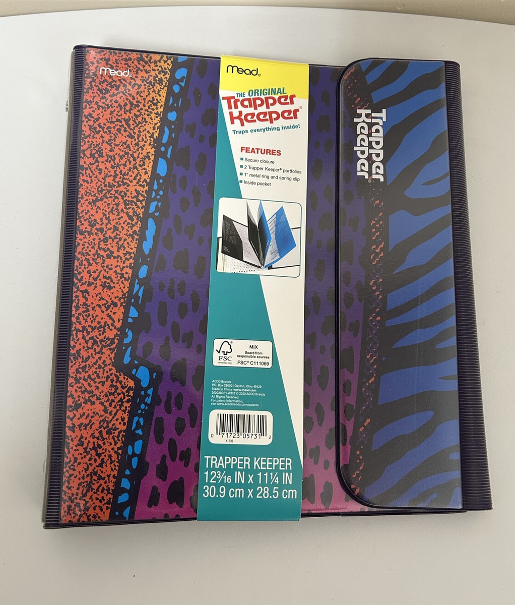Mead Trapper Keeper School Binder Folder 80's 90's Retro Leopard