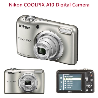 Nikon Coolpix A10 Compact Digital Camera Silver 5X Zoom English w