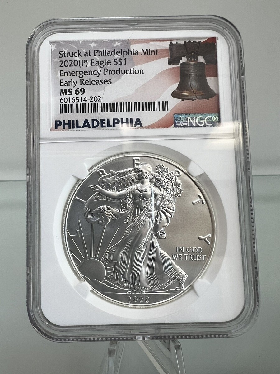 2020 (P) Silver Eagle Dollar NGC MS 69 Early Releases EMERGENCY