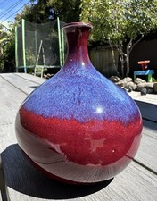 中国古美術 清雍正款 孔雀青釉 暗刻 花瓶 広口壺 古陶磁 骨董品 唐物