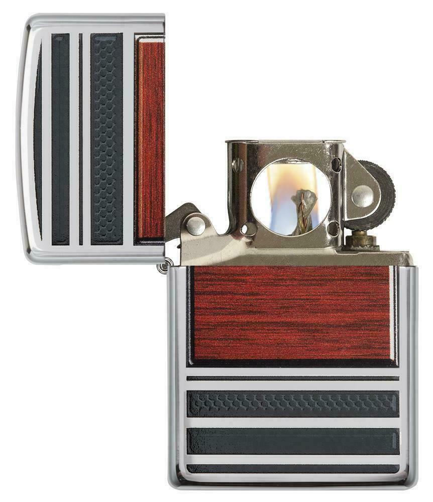 Zippo Steel and Wood Lighter With Pipe Lighter Insert, 28676, New