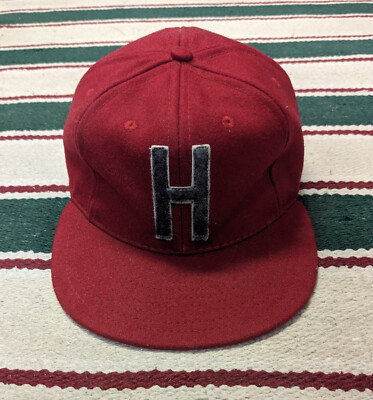 Ebbets Field Flannels Wool H Hat, 7 7/8 fitted, Larger Size, Red