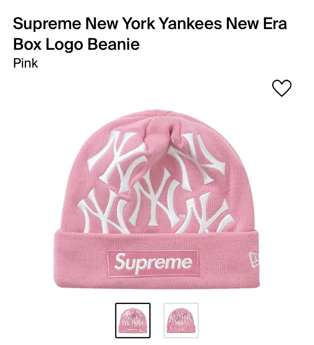 Supreme New York Yankees New Era Box Logo Beanie pink (FW21) | eBay