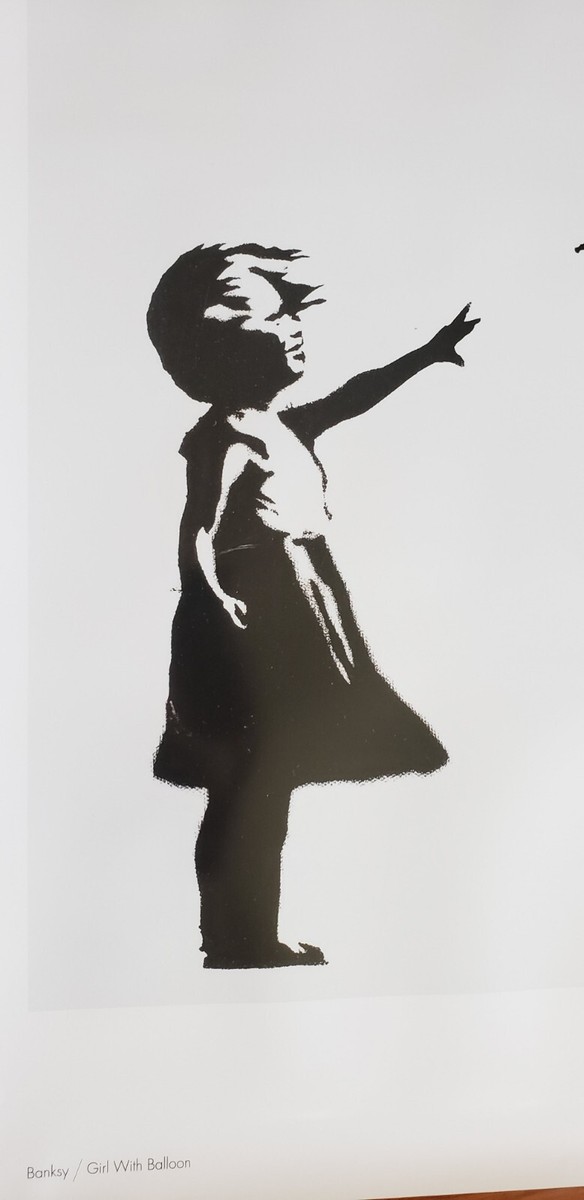 BANKSY Girl With Balloon Graffiti Stencil art rare exhibition art