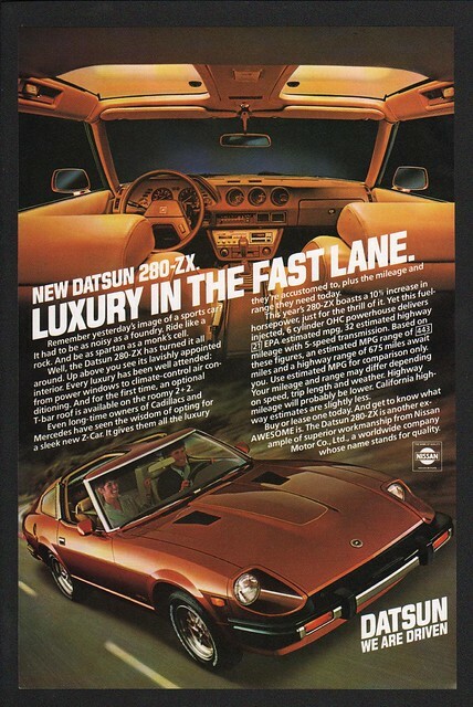 1980 Brown DATSUN 280-ZX Sports Car - T Top - VINTAGE AD | eBay
