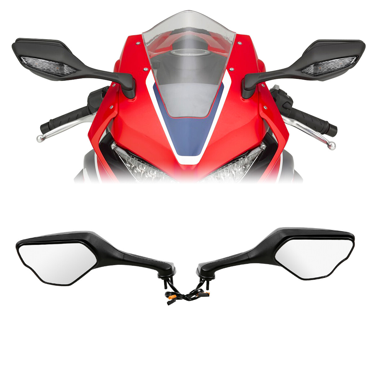 Rear View Mirrors LED Turn Signals Fit For Honda CBR1000RR CBR