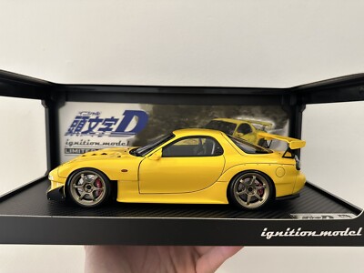 IG2868 ignition model 1:18 Mazda INITIAL D Mazda RX-7 FD3S Yellow