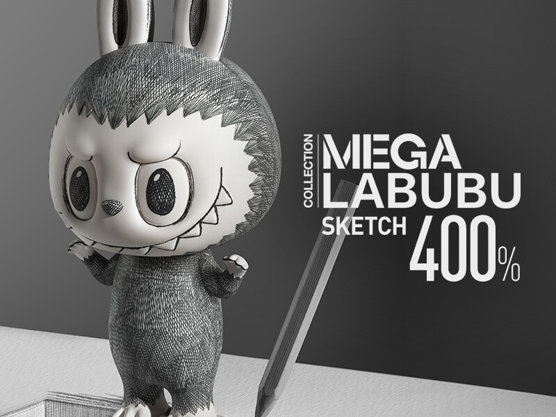 特撮 MEGA LABUBU 400% Sketch MEGA LABUBU 400% Sketch - POP MART