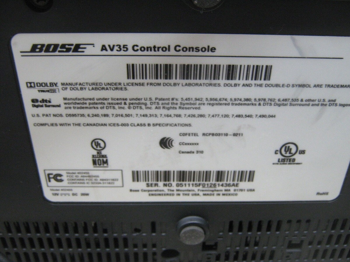 Bose Lifestyle AV35 Control Console w/ Remote, Speakers And