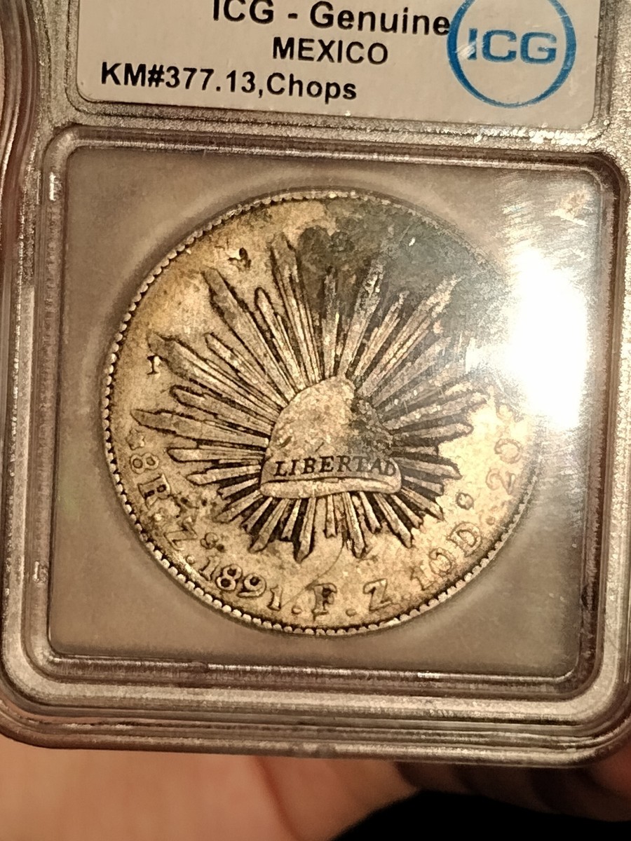 1891年Zs Fz メキシコ 8レアル大型銀貨 PCGS認証