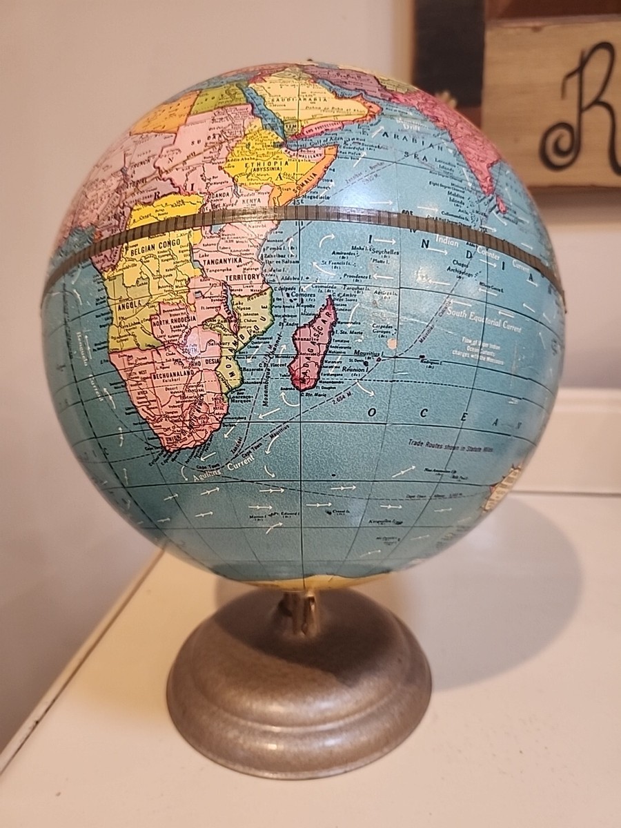 Vintage Cram's Universal Terrestrial Globe 10.5 Inch No. 105