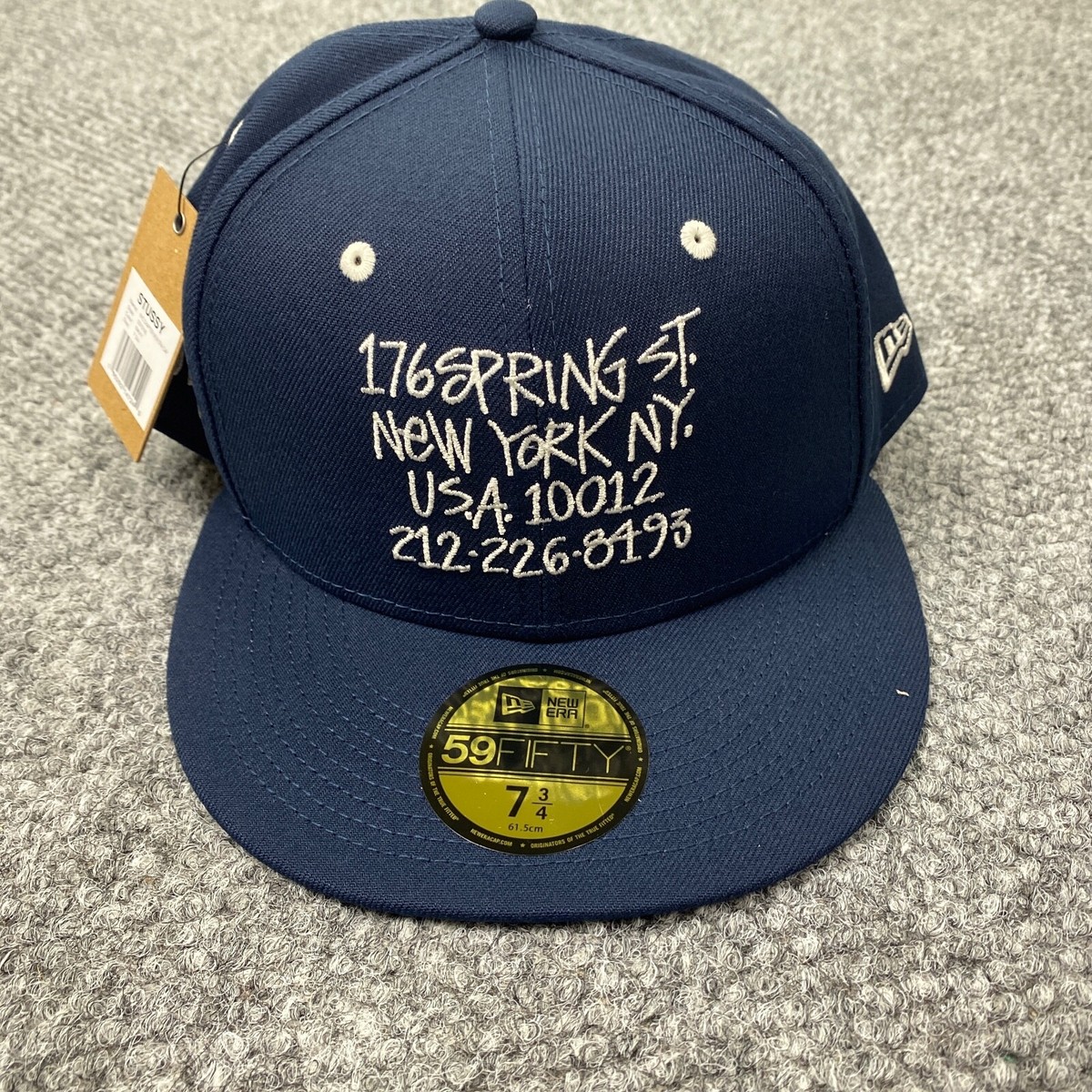 Stussy New Era New York NYC Chapter Fitted Cap Size 7 3/4 Navy