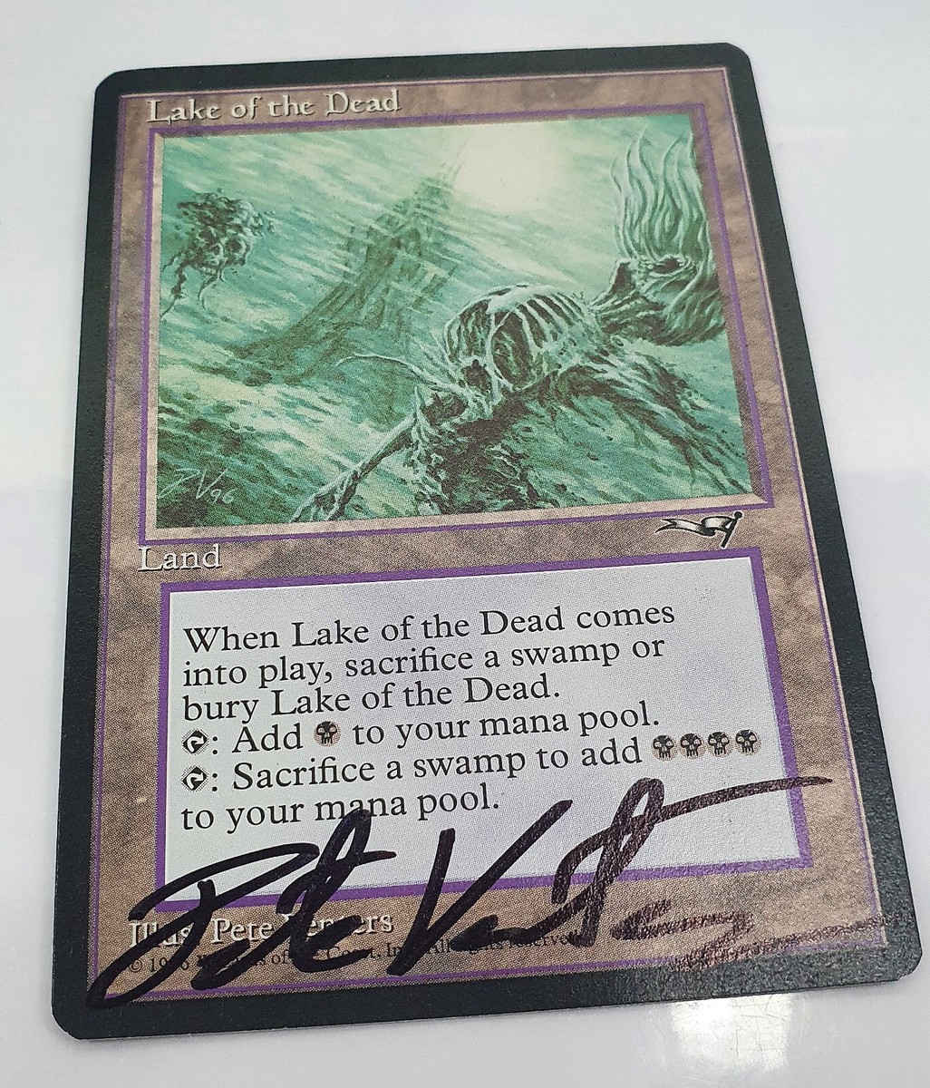 MTG SIGNED Lake of the Dead - Alliances Magic the Gathering Card