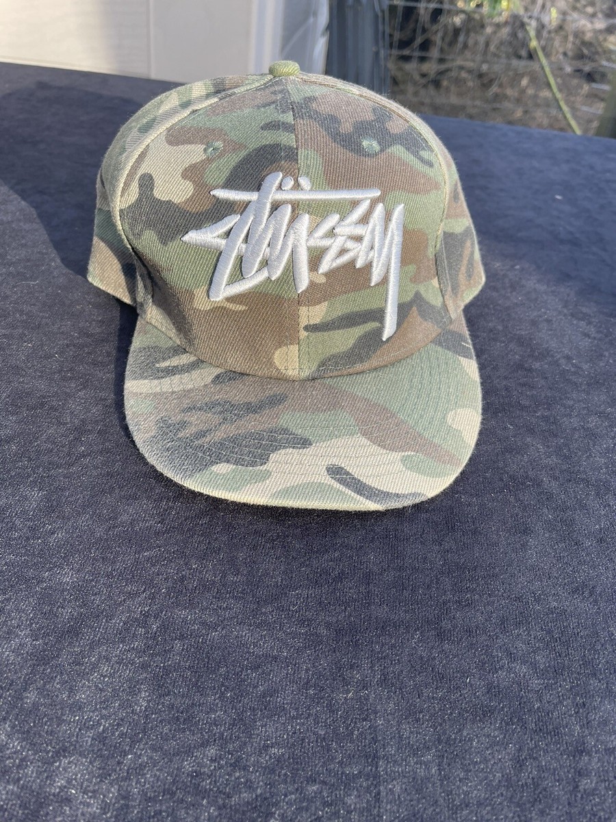 Vintage Stussy Camo Hat 90's Snapback Adjustable Back Stussy Capz