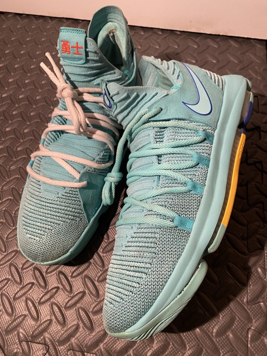 Nike KD 10 City Edition Hyper Turquiose Blue Size 14 Kevin Durant