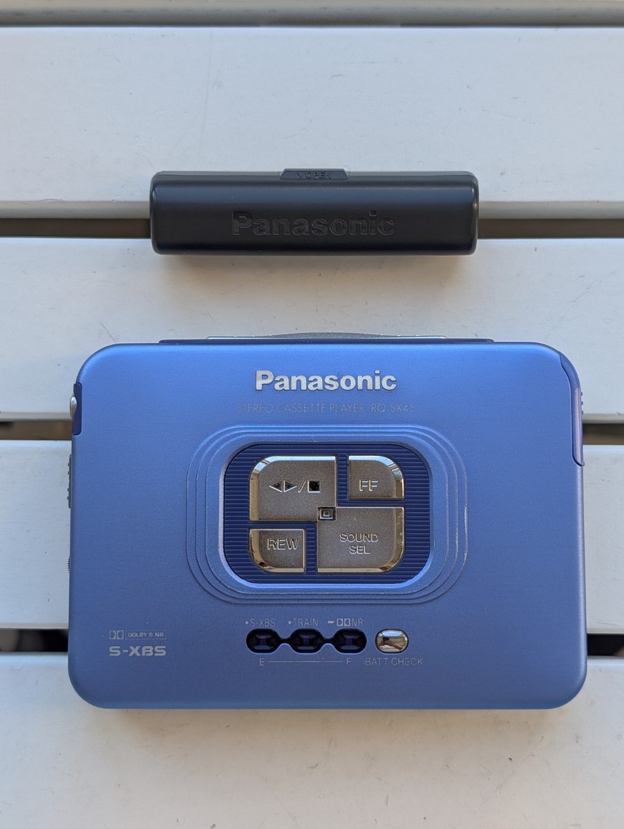 Rare Panasonic RQ-SX45 Auto Reverse Stereo Cassette Player Blue