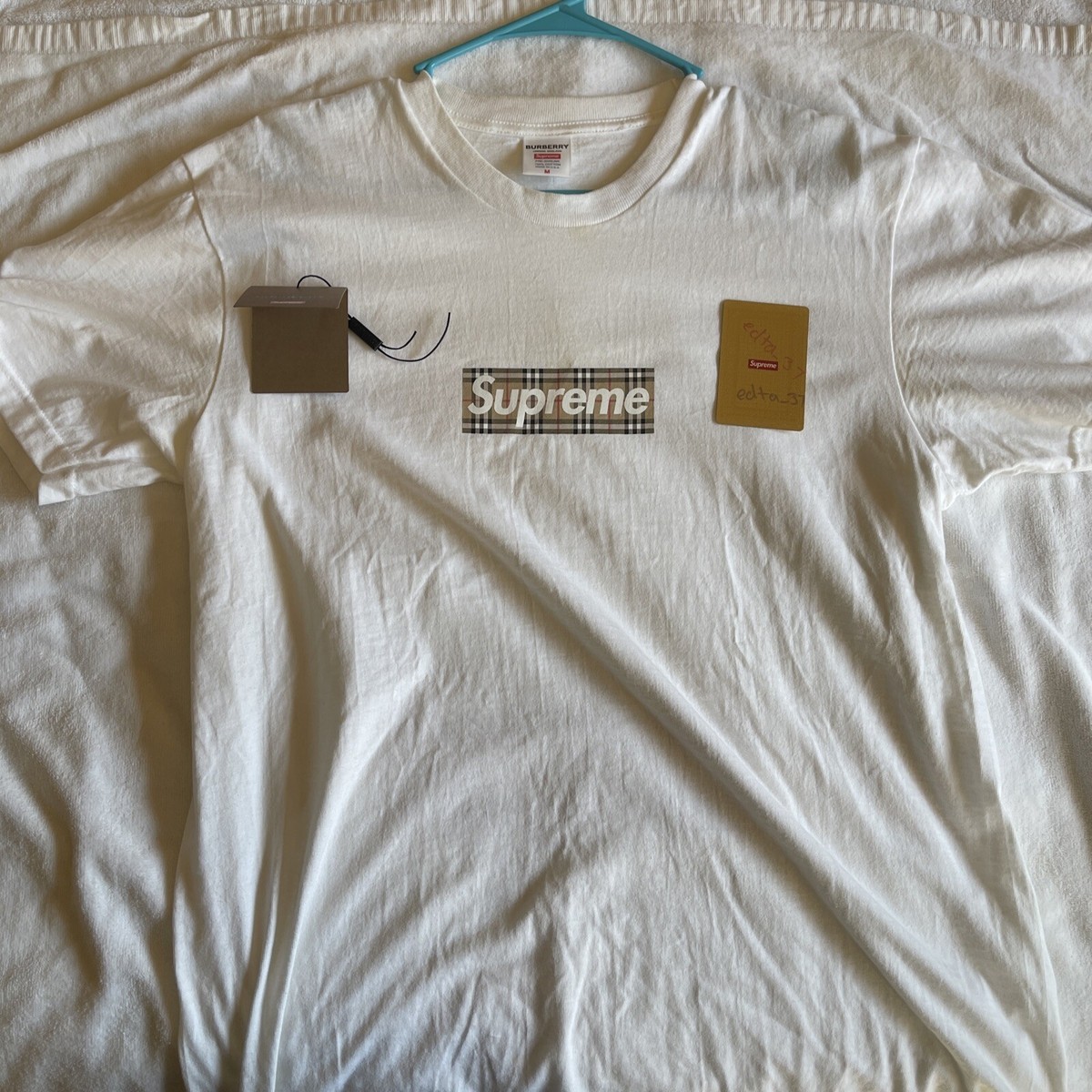 Supreme Burberry Box Logo Tee White SS22 Size Medium | eBay