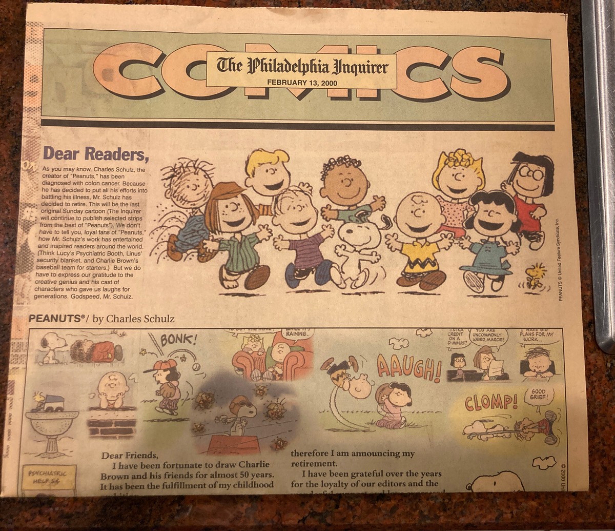 値下げ不可】スヌーピー最終回新聞 （ガーフィールド） 2000年2月13日