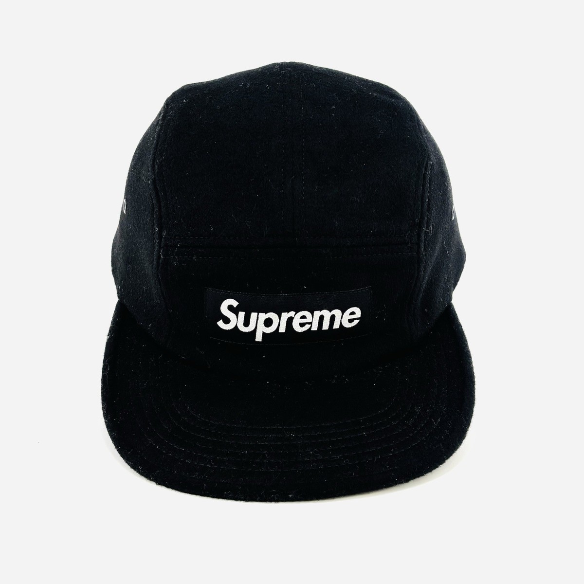 SUPREME Loro Piana Capolavoro Wool Camp Hat Cap Black Box Logo