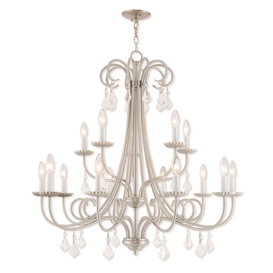 Livex Lighting Daphne 15 Light Foyer Chandelier in Brushed Nickel
