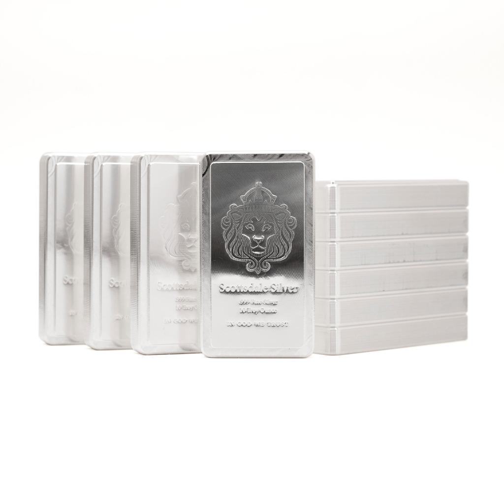 10 x 10 oz .999 Silver STACKER® Bars by Scottsdale Mint 100 troy