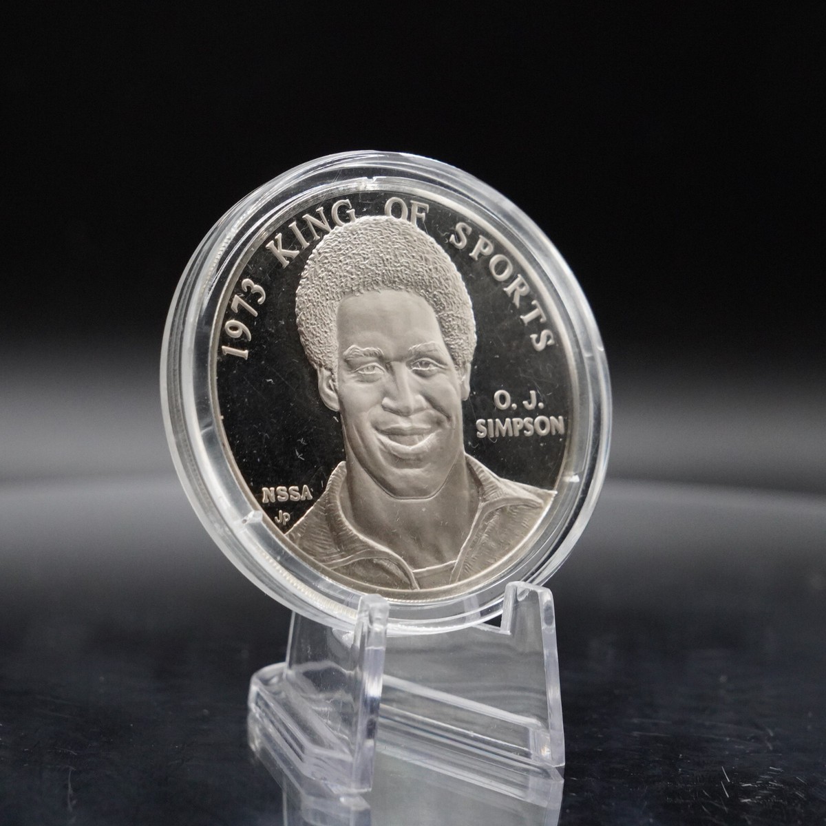 1974 O.J. Simpson Football King of Sports Franklin Mint 925 Silver