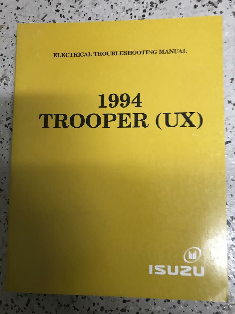1994 ISUZU Trooper Electrical Wiring Diagram Manual EWD ETM | eBay
