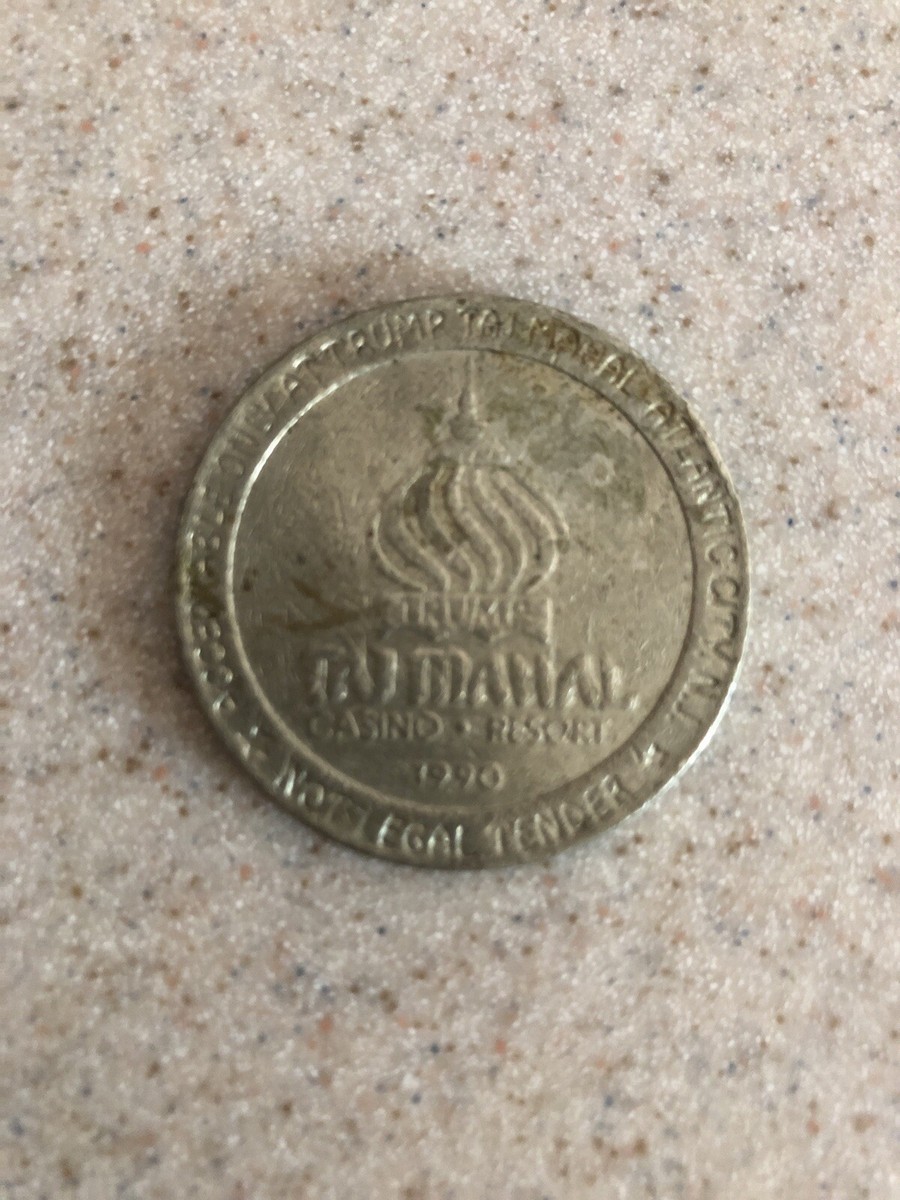 $1 SLOT TOKEN COIN~TRUMP TAJ MAHAL HOTEL CASINO 1990~ATLANTIC CITY