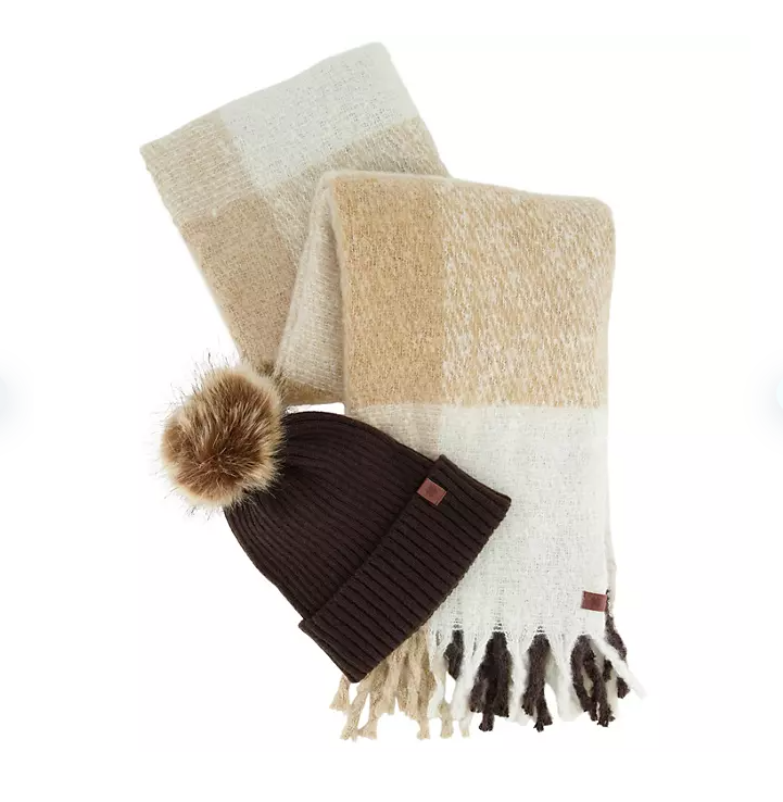 Lucky Brand Scarf And Hat Set Chocolate Color | eBay