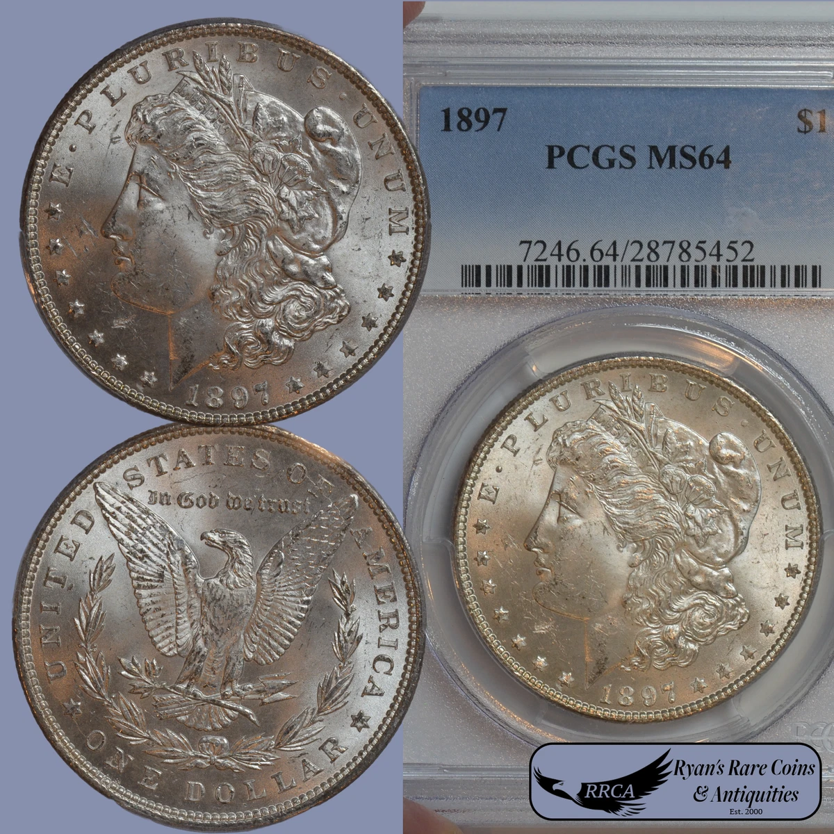 MS 64 Graded 1897 Year Morgan US Dollars (1878-1921) for sale | eBay